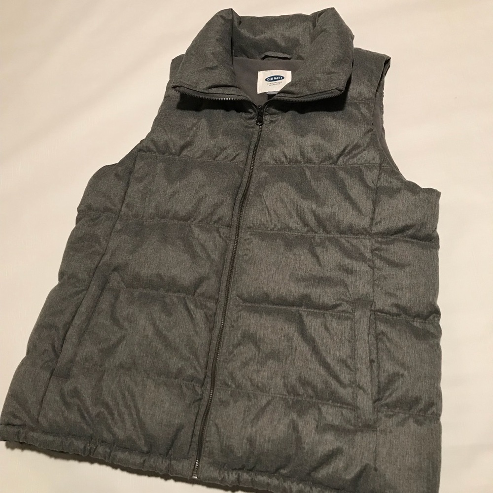Men’s Old Navy Heathered Gray Puffer Vest